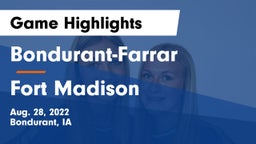 Bondurant-Farrar  vs Fort Madison  Game Highlights - Aug. 28, 2022