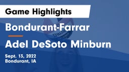 Bondurant-Farrar  vs Adel DeSoto Minburn Game Highlights - Sept. 13, 2022