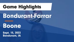 Bondurant-Farrar  vs Boone  Game Highlights - Sept. 15, 2022