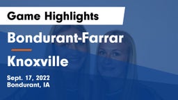 Bondurant-Farrar  vs Knoxville  Game Highlights - Sept. 17, 2022