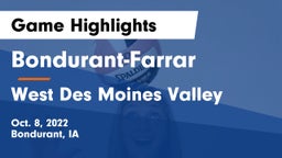 Bondurant-Farrar  vs West Des Moines Valley  Game Highlights - Oct. 8, 2022