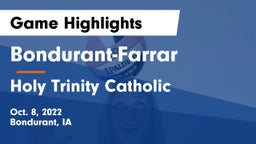 Bondurant-Farrar  vs Holy Trinity Catholic  Game Highlights - Oct. 8, 2022