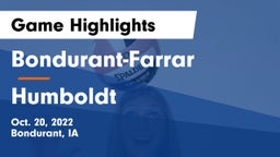 Bondurant-Farrar  vs Humboldt  Game Highlights - Oct. 20, 2022