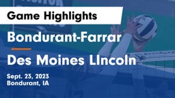 Bondurant-Farrar  vs Des Moines LIncoln Game Highlights - Sept. 23, 2023