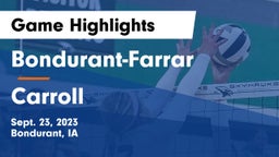 Bondurant-Farrar  vs Carroll  Game Highlights - Sept. 23, 2023