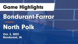 Bondurant-Farrar  vs North Polk  Game Highlights - Oct. 3, 2023