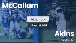 Matchup: McCallum  vs. Akins  2017