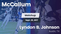 Matchup: McCallum  vs. Lyndon B. Johnson  2017