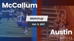 Matchup: McCallum  vs. Austin  2017