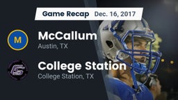 Recap: McCallum  vs. College Station  2017