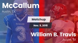 Matchup: McCallum  vs. William B. Travis  2018