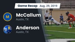 Recap: McCallum  vs. Anderson  2019