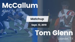 Matchup: McCallum  vs. Tom Glenn  2019