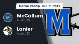 Recap: McCallum  vs. Lanier  2019