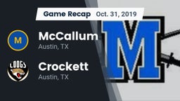Recap: McCallum  vs. Crockett  2019