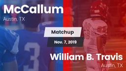 Matchup: McCallum  vs. William B. Travis  2019
