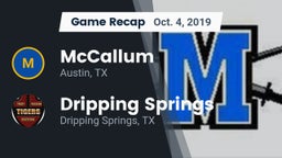 Recap: McCallum  vs. Dripping Springs  2019