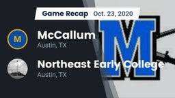 Recap: McCallum  vs. Northeast Early College  2020