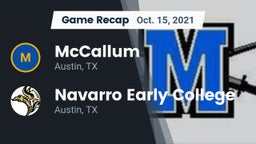 Recap: McCallum  vs. Navarro Early College  2021
