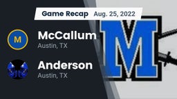 Recap: McCallum  vs. Anderson  2022