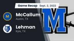 Recap: McCallum  vs. Lehman  2022