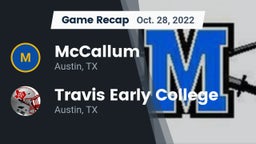 Recap: McCallum  vs. Travis Early College  2022