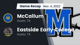 Recap: McCallum  vs. Eastside Early College  2022