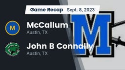 Recap: McCallum  vs. John B Connally  2023