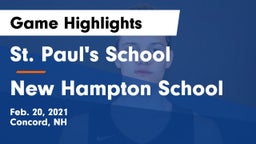 St. Paul's School vs New Hampton School  Game Highlights - Feb. 20, 2021