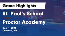 St. Paul's School vs Proctor Academy  Game Highlights - Dec. 1, 2021