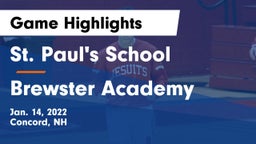 St. Paul's School vs Brewster Academy  Game Highlights - Jan. 14, 2022