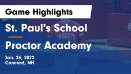St. Paul's School vs Proctor Academy  Game Highlights - Jan. 26, 2022