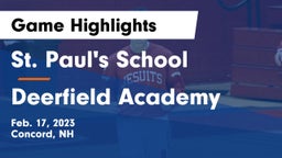 St. Paul's School vs Deerfield Academy  Game Highlights - Feb. 17, 2023