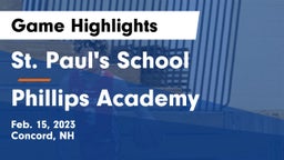 St. Paul's School vs Phillips Academy Game Highlights - Feb. 15, 2023
