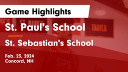 St. Paul's School vs St. Sebastian's School Game Highlights - Feb. 23, 2024