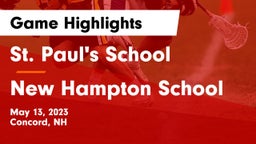 St. Paul's School vs New Hampton School  Game Highlights - May 13, 2023