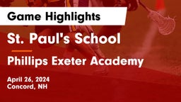 St. Paul's School vs Phillips Exeter Academy Game Highlights - April 26, 2024