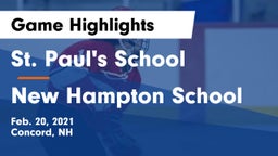 St. Paul's School vs New Hampton School  Game Highlights - Feb. 20, 2021