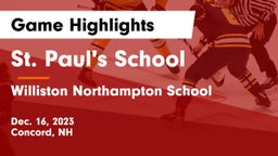 St. Paul's School vs Williston Northampton School Game Highlights - Dec. 16, 2023