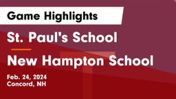 St. Paul's School vs New Hampton School  Game Highlights - Feb. 24, 2024