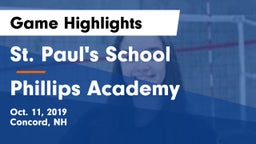 St. Paul's School vs Phillips Academy Game Highlights - Oct. 11, 2019