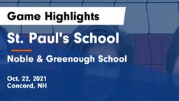 St. Paul's School vs Noble & Greenough School Game Highlights - Oct. 22, 2021