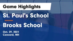 St. Paul's School vs Brooks School Game Highlights - Oct. 29, 2021