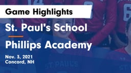 St. Paul's School vs Phillips Academy Game Highlights - Nov. 3, 2021