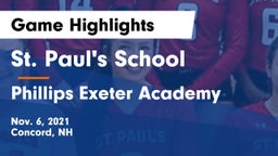 St. Paul's School vs Phillips Exeter Academy  Game Highlights - Nov. 6, 2021