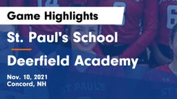 St. Paul's School vs Deerfield Academy  Game Highlights - Nov. 10, 2021
