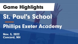 St. Paul's School vs Phillips Exeter Academy  Game Highlights - Nov. 5, 2022
