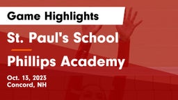 St. Paul's School vs Phillips Academy Game Highlights - Oct. 13, 2023