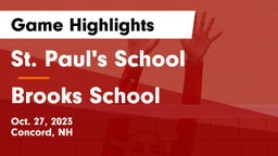 St. Paul's School vs Brooks School Game Highlights - Oct. 27, 2023