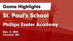 St. Paul's School vs Phillips Exeter Academy Game Highlights - Nov. 4, 2023